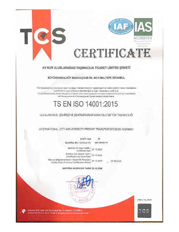 ISO 14001 BELGESİ