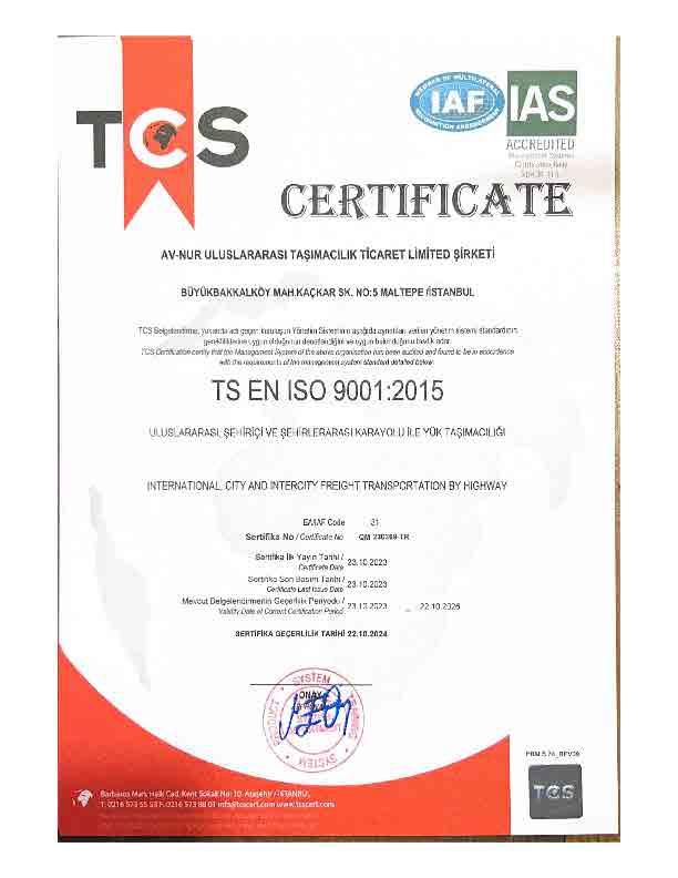 ISO9001 BELGESİ