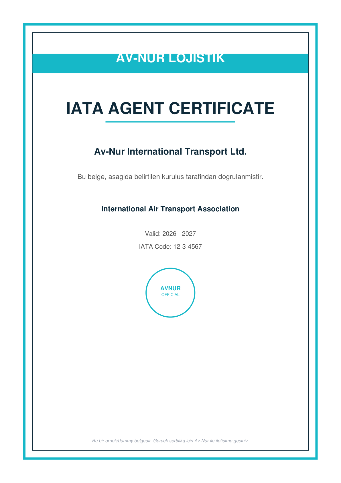 IATA Acente Sertifikası